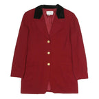 Liz Claiborne Womens Red & Black Wool Blazer Jacket UK 12 Button Closure