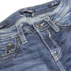VIGOSS Womens Jeans Blue Regular Straight Denim Medium W27 L21 Studded Pockets