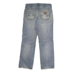 CARHARTT Mens Jeans Blue Regular Straight Denim Medium W32 L30 Distressed