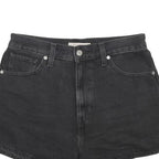 LEVI'S Womens Black Denim Casual Shorts M W29 High Waist Button Fly