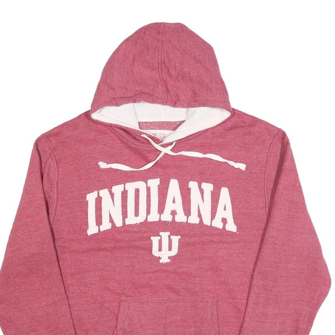 PRESS BOX Womens Red Indiana Pullover Hoodie L College Logo Sweatshirt