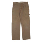 DICKIES Mens Cotton Blend Brown Regular Straight Trousers W30 L28 Workwear