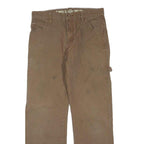 DICKIES Mens Cotton Blend Brown Regular Straight Trousers W30 L28 Workwear