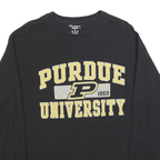 CHAMPION Mens Black Purdue University Long Sleeve Crew Neck T-Shirt L