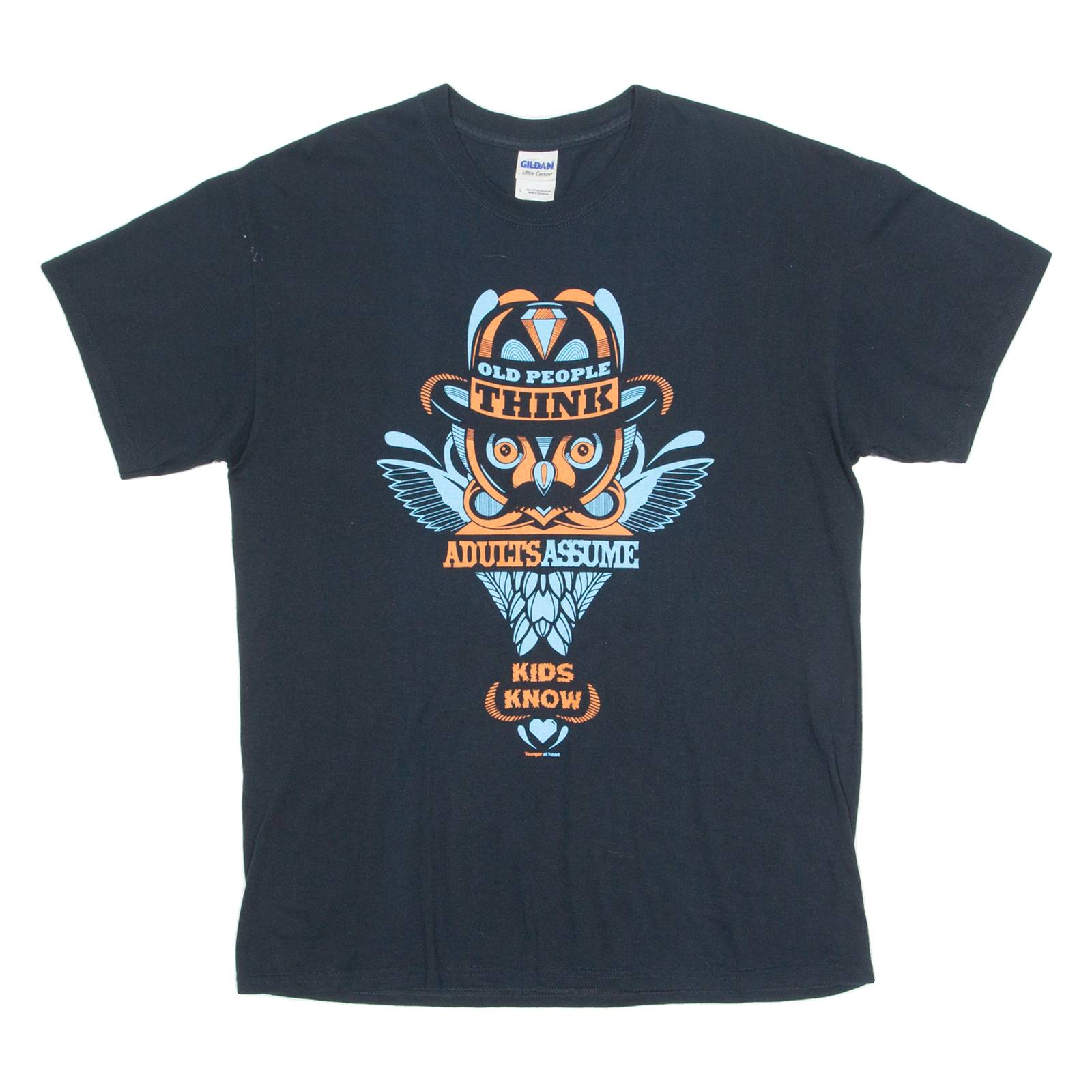 GILDAN Kids Know Mens T-Shirt Black L