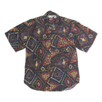 JANE ASHLEY Womens Multi Colour Printed Shirt Short Sleeve Collared S Silk