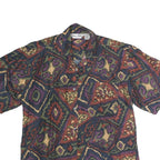 JANE ASHLEY Womens Multi Colour Printed Shirt Short Sleeve Collared S Silk