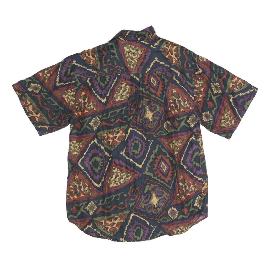 JANE ASHLEY Womens Multi Colour Printed Shirt Short Sleeve Collared S Silk