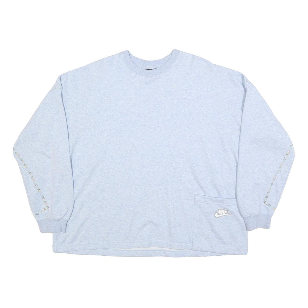 NIKE Womens Light Blue Sweatshirt Crew Neck M Cotton Blend Casual Pullover