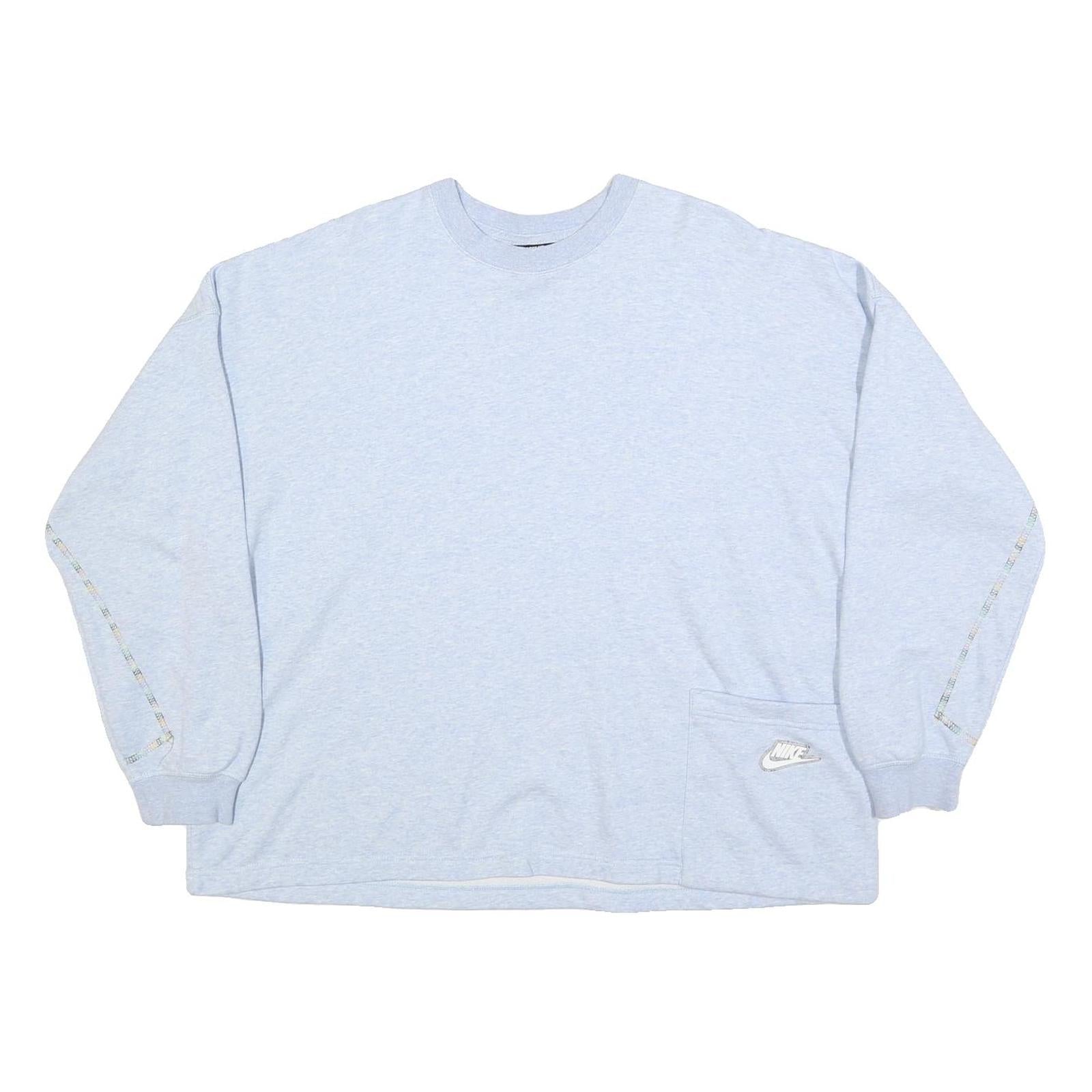 NIKE Womens Light Blue Sweatshirt Crew Neck M Cotton Blend Casual Pullover