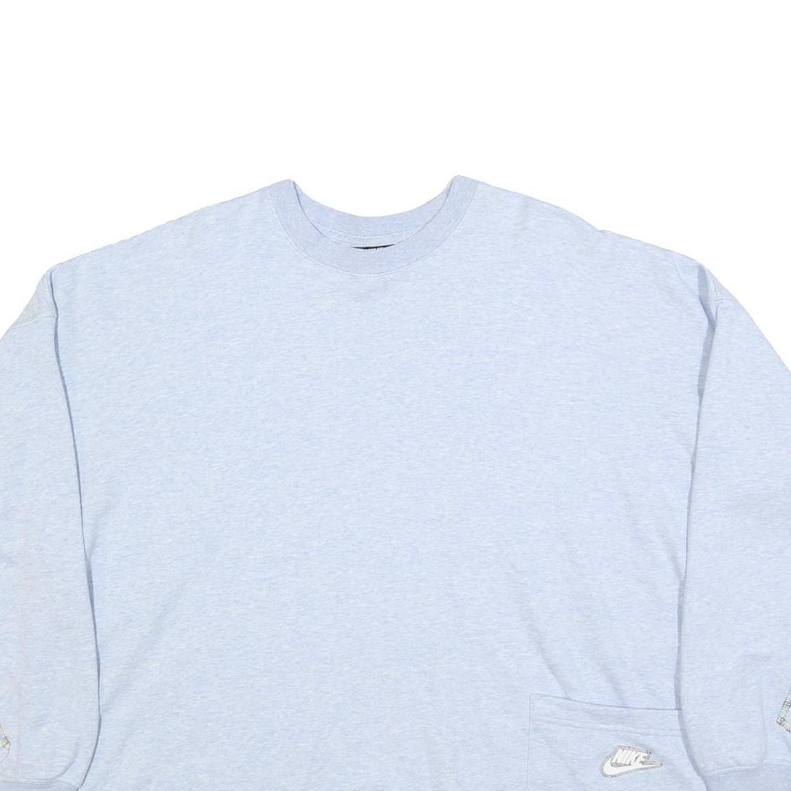 NIKE Womens Light Blue Sweatshirt Crew Neck M Cotton Blend Casual Pullover