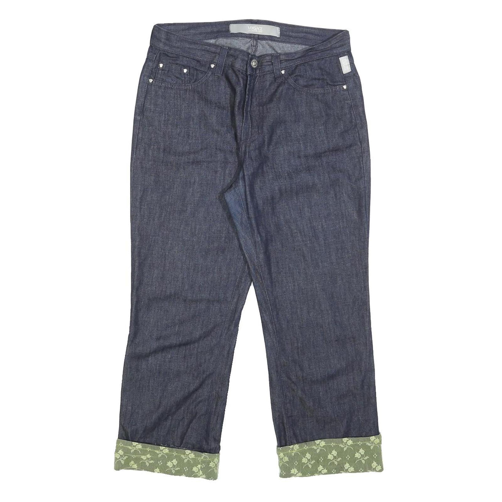 VERSACE JEANS COUTURE Womens Jeans Blue Regular Straight Denim Raw W31 L23