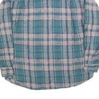 NORTHERN REFLECTIONS Mens Green & Grey Check Shirt M Cotton Blend Button Long