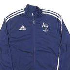 ADIDAS Mens Navy Blue Track Jacket M Polyester Blend Zip Plain Sportswear