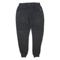 Mens Joggers Black Slim Tapered L W30 L38 Cotton Blend Elastic Waist Drawstring