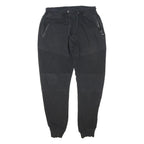 Mens Joggers Black Slim Tapered L W30 L38 Cotton Blend Elastic Waist Drawstring
