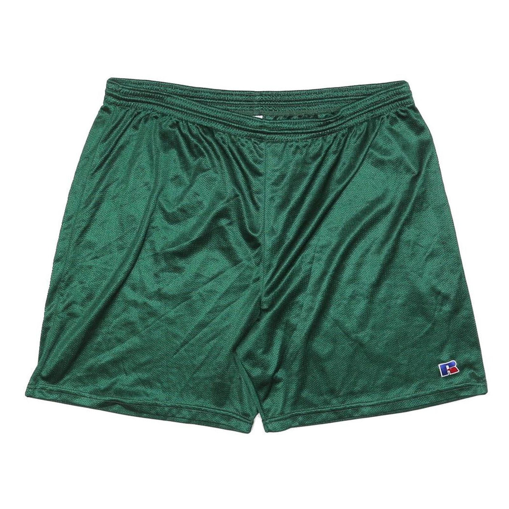 RUSSELL ATHLETIC Mens Sports Shorts Green XL W36 Polyester Blend Mesh Relaxed