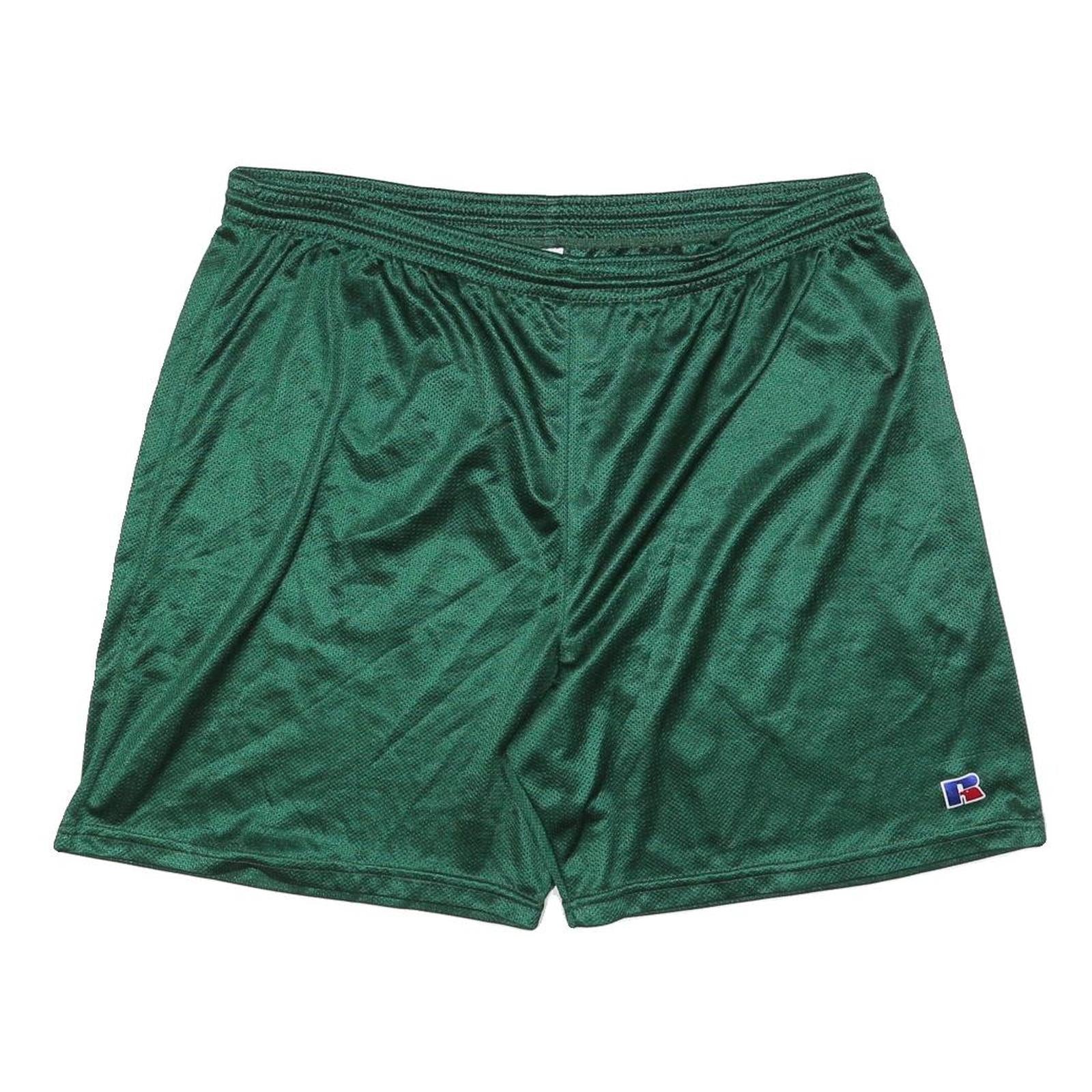 RUSSELL ATHLETIC Mens Sports Shorts Green XL W36 Polyester Blend Mesh Relaxed