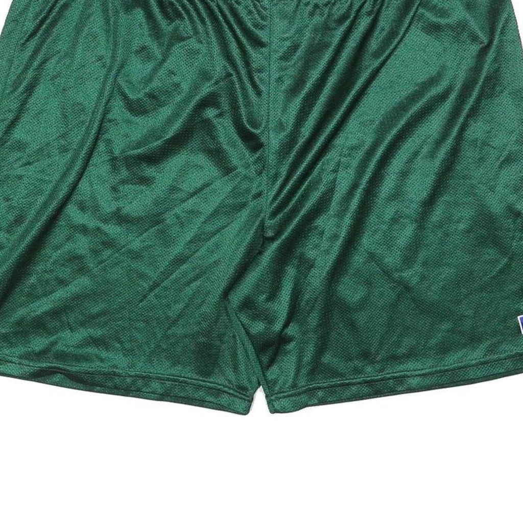 RUSSELL ATHLETIC Mens Sports Shorts Green XL W36 Polyester Blend Mesh Relaxed