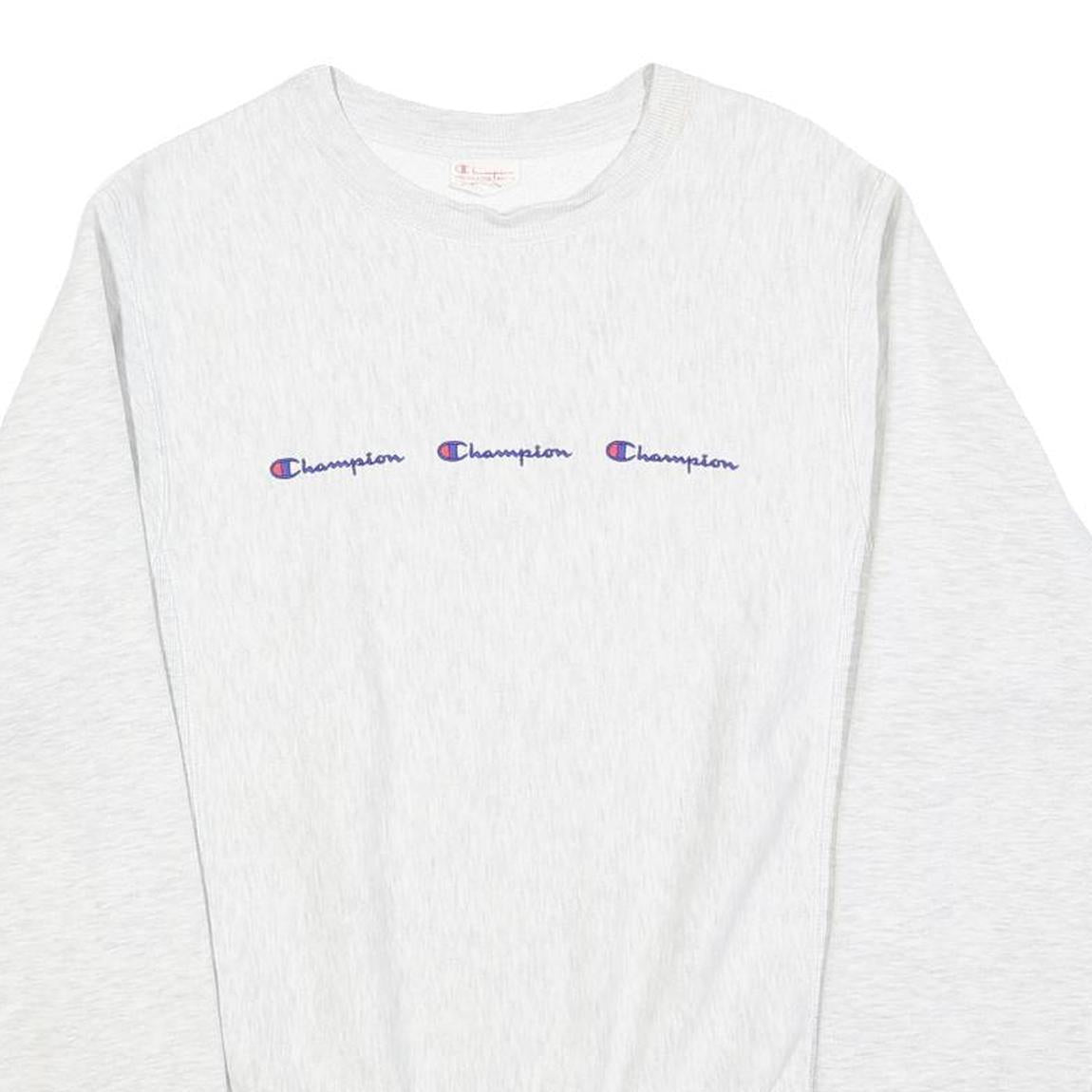 CHAMPION REVERSE WEAVE Mens White Crew Neck XS Cotton Blend Sweatshirt