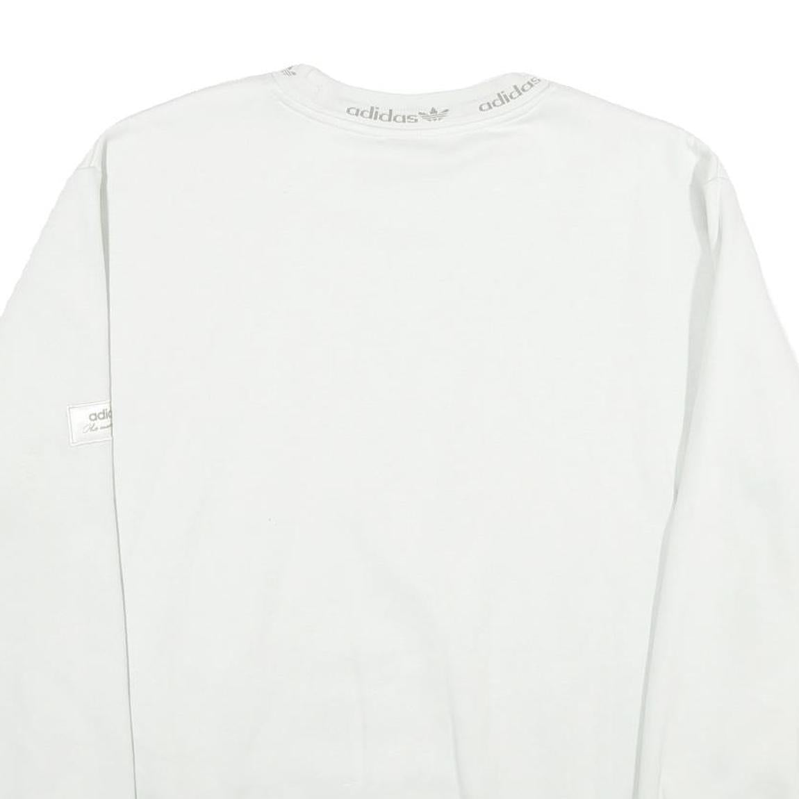 ADIDAS Mens White Cotton Blend Crew Neck M Sweatshirt Logo Design