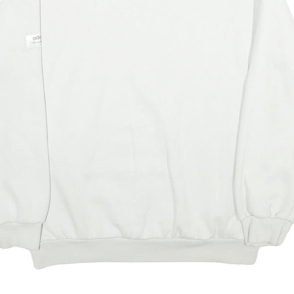 ADIDAS Mens White Cotton Blend Crew Neck M Sweatshirt Logo Design