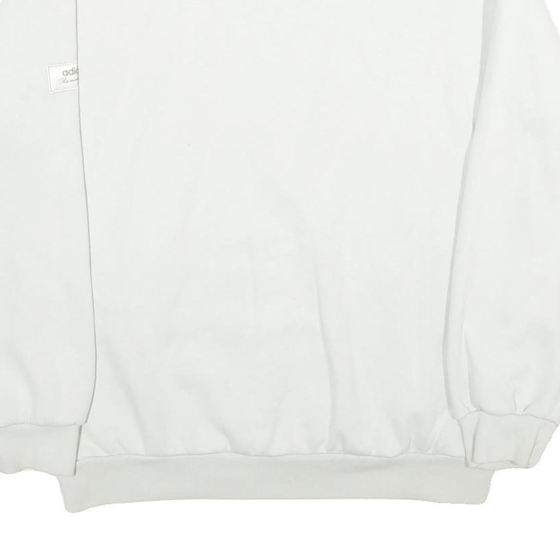 ADIDAS Mens White Cotton Blend Crew Neck M Sweatshirt Logo Design