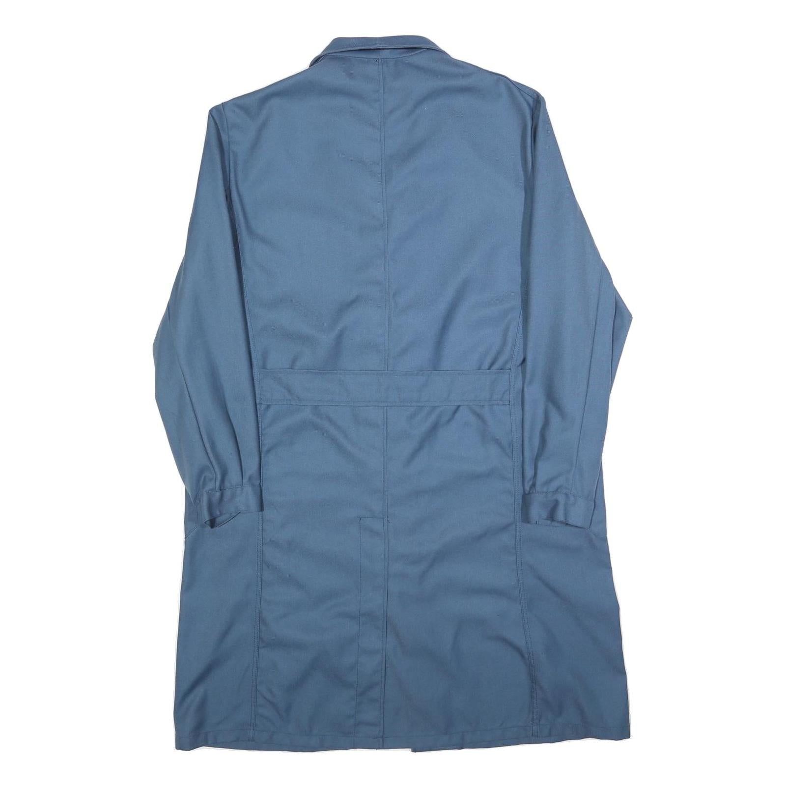 SPILAG Mens Blue Cotton Long Sleeve Button Jacket Size L Classic Workwear Plain