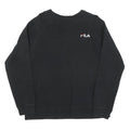 FILA Mens Black Cotton Crew Neck S Sweatshirt Logo Embroidered Casual