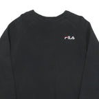 FILA Mens Black Cotton Crew Neck S Sweatshirt Logo Embroidered Casual