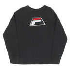 FILA Mens Black Cotton Crew Neck S Sweatshirt Logo Embroidered Casual