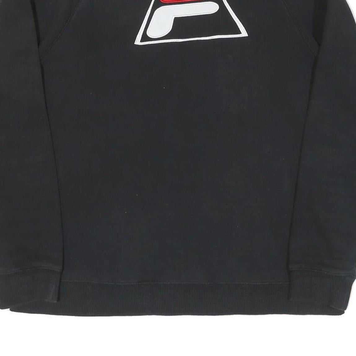FILA Mens Black Cotton Crew Neck S Sweatshirt Logo Embroidered Casual