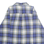 CHAPS Mens Blue & White Plaid Cotton Flannel Shirt M Casual Stylish Button-Down