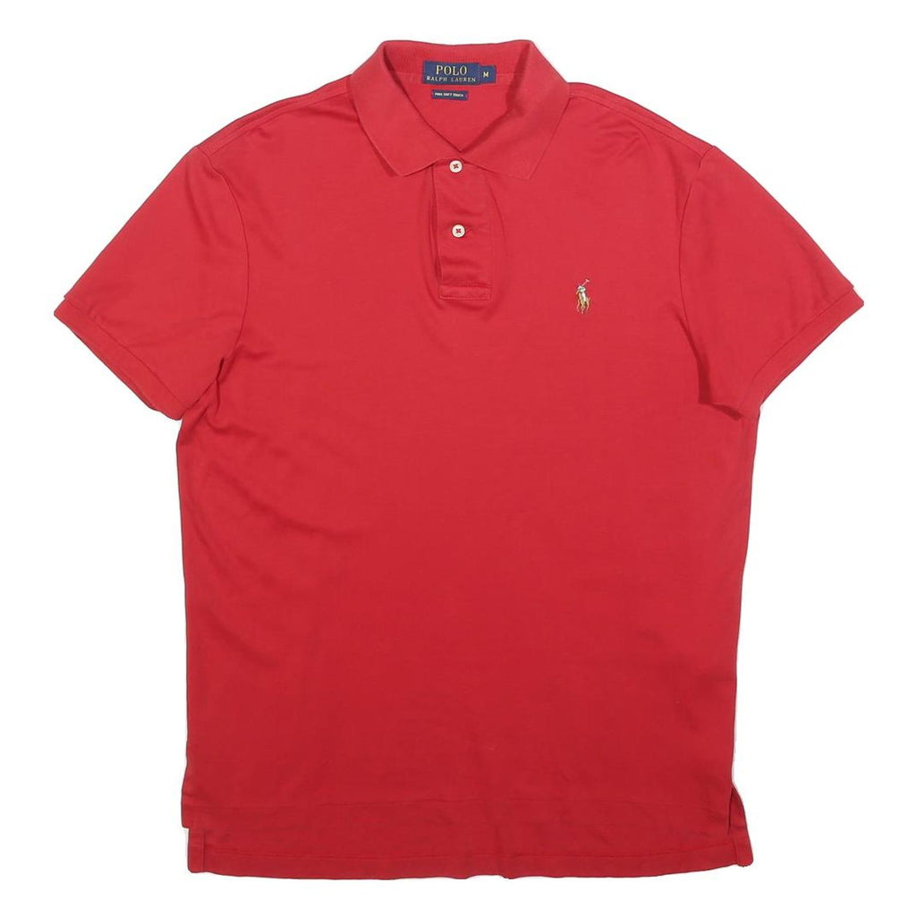 POLO RALPH LAUREN Mens Red Short Sleeve Cotton Polo Shirt M Classic Logo