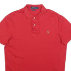 POLO RALPH LAUREN Mens Red Short Sleeve Cotton Polo Shirt M Classic Logo