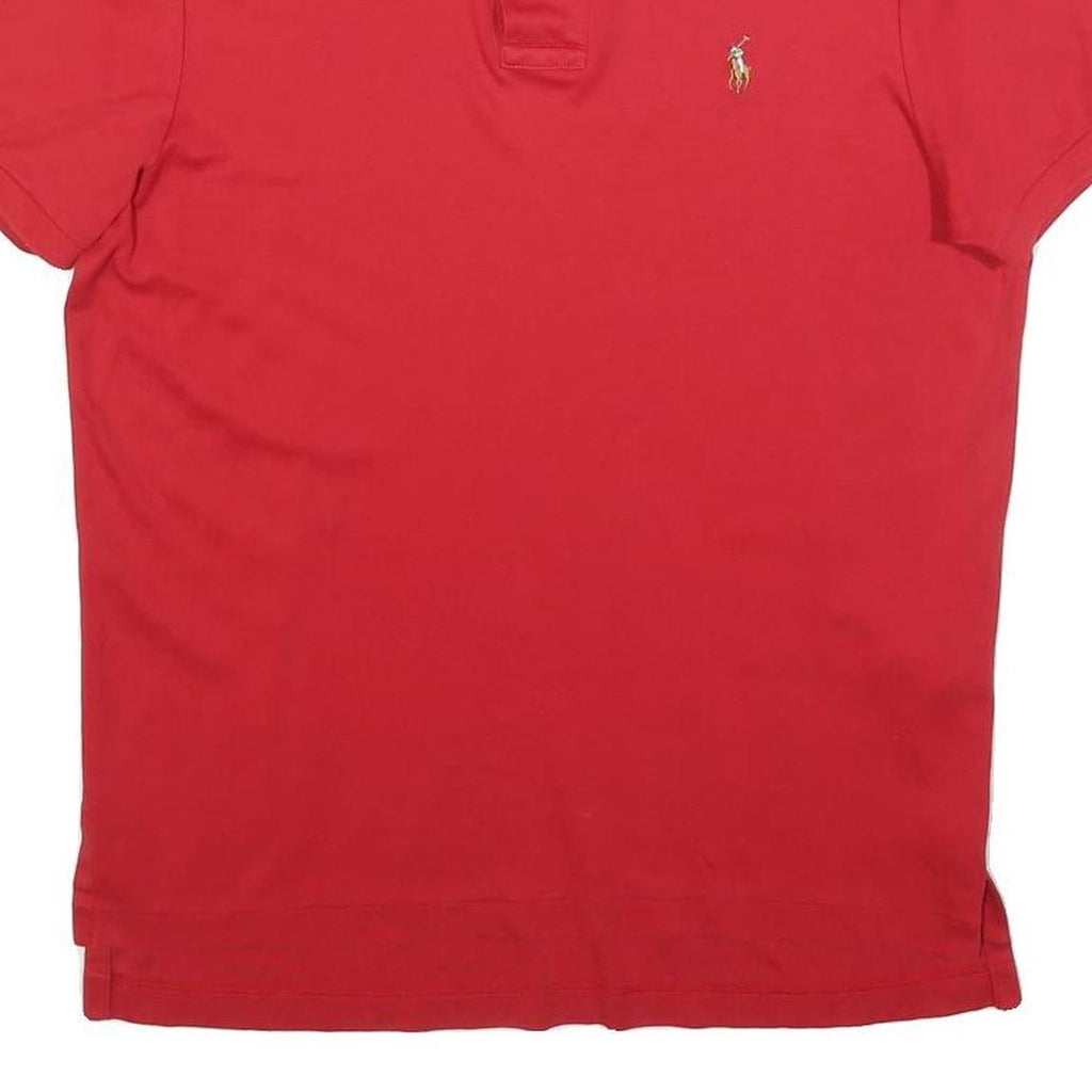 POLO RALPH LAUREN Mens Red Short Sleeve Cotton Polo Shirt M Classic Logo