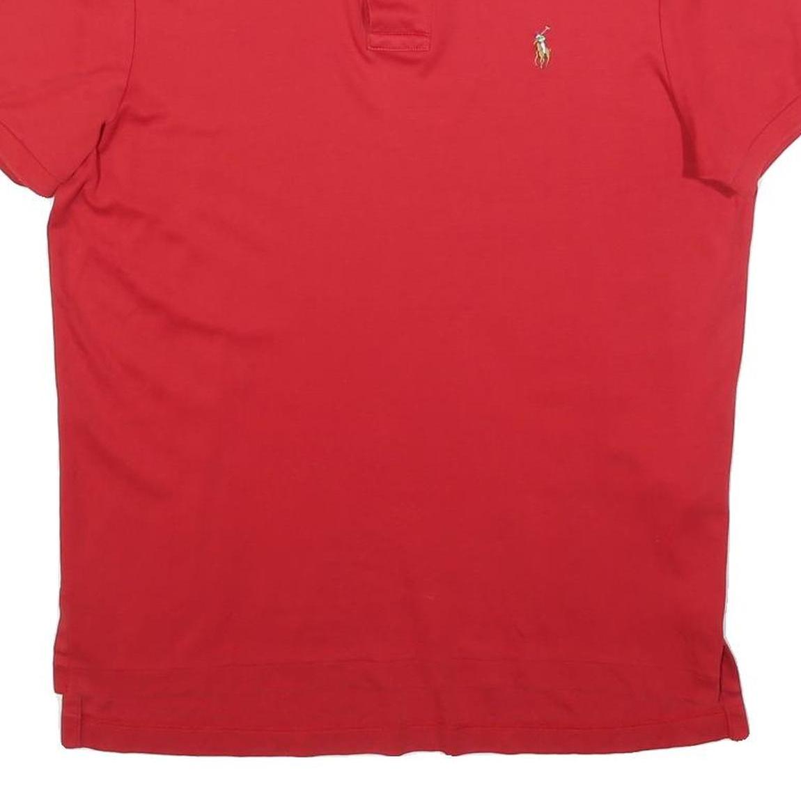 POLO RALPH LAUREN Mens Red Short Sleeve Cotton Polo Shirt M Classic Logo