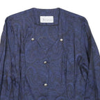 ARIANNA Womens Blue Button Jacket XXS Polyester Blend Paisley Elegant