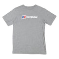 BERGHAUS Mens Grey Cotton Blend T-Shirt S Short Sleeve Crew Neck Logo Print