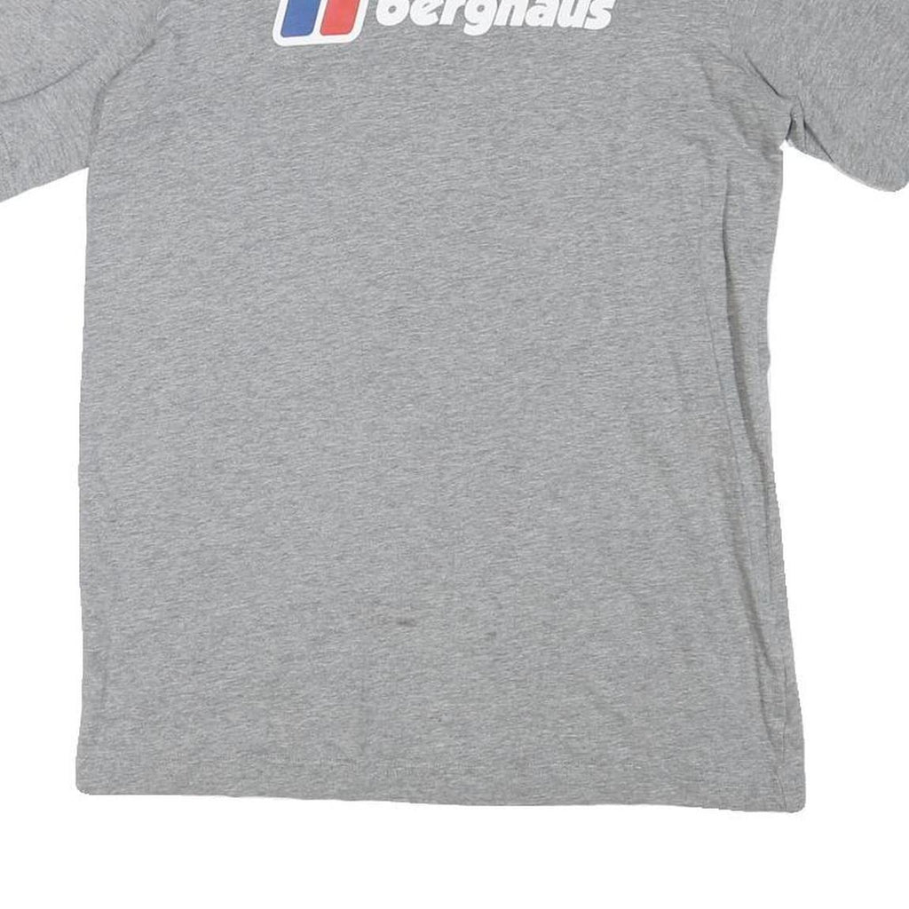 BERGHAUS Mens Grey Cotton Blend T-Shirt S Short Sleeve Crew Neck Logo Print