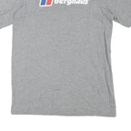BERGHAUS Mens Grey Cotton Blend T-Shirt S Short Sleeve Crew Neck Logo Print