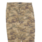 ZARA Womens Cotton Blend Camouflage Slim Tapered Trousers W34 L25 Casual