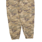 ZARA Womens Cotton Blend Camouflage Slim Tapered Trousers W34 L25 Casual