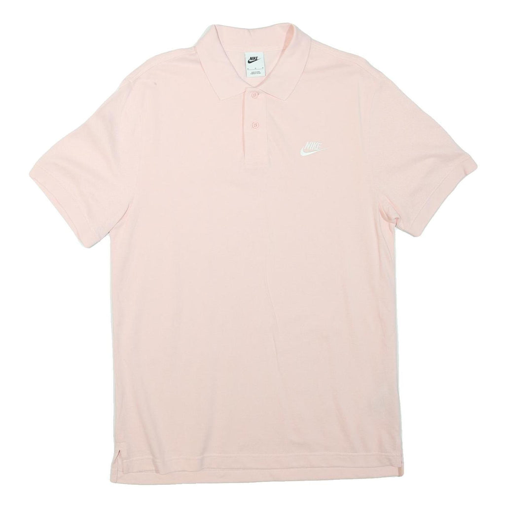 NIKE Mens Pink Polo Shirt M Cotton Blend Short Sleeve Plain Logo