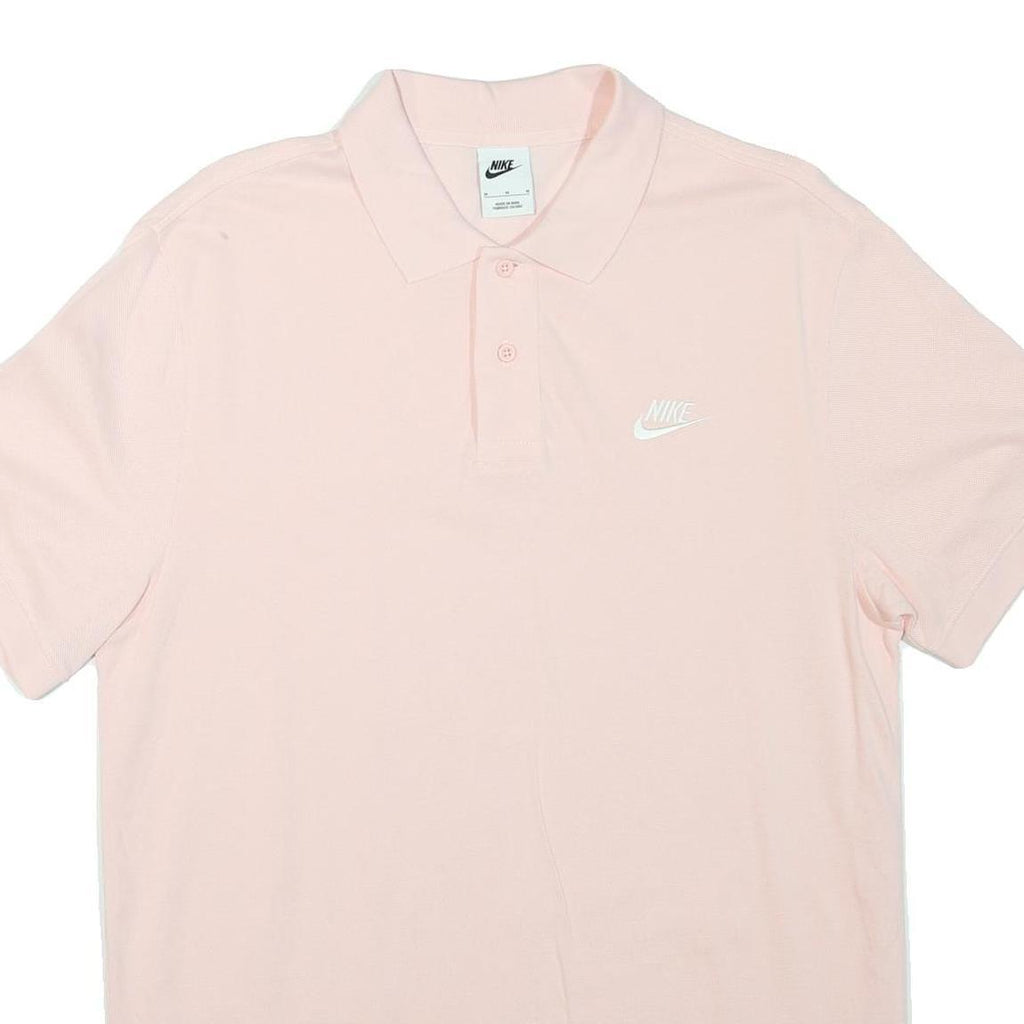 NIKE Mens Pink Polo Shirt M Cotton Blend Short Sleeve Plain Logo