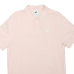 NIKE Mens Pink Polo Shirt M Cotton Blend Short Sleeve Plain Logo
