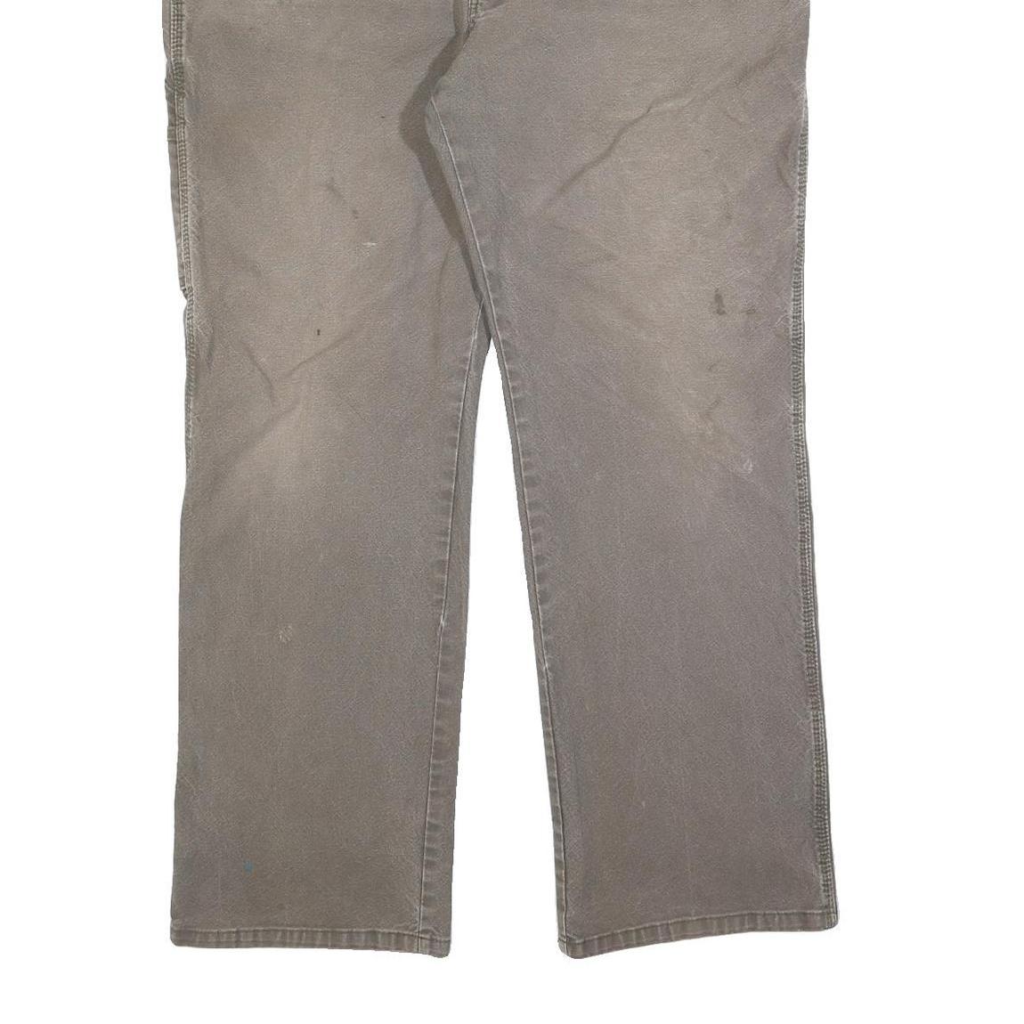 DICKIES Mens Cotton Blend Grey Regular Straight Trousers W40 L32 Workwear Zip