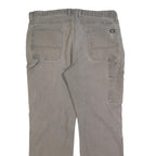 DICKIES Mens Cotton Blend Grey Regular Straight Trousers W40 L32 Workwear Zip