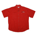 CHASE AUTHENTICS Mens Red Button-Down Motorsport Cotton Shirt XL Racing Style