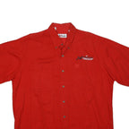 CHASE AUTHENTICS Mens Red Button-Down Motorsport Cotton Shirt XL Racing Style